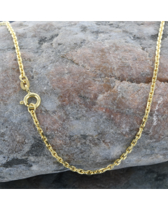 1,9 mm 585 - 14 Karat Gold Halskette Ankerkette diamantiert massiv Gold hochwertige Goldkette  - Länge nach Wahl