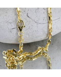 3,0 mm 750 - 18 Karat Gold Halskette Ankerkette diamantiert massiv Gold hochwertige Goldkette - Länge nach Wahl