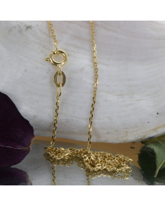 1,2 mm 750 - 18 Karat Gold Halskette Ankerkette diamantiert massiv Gold hochwertige Goldkette  - Länge nach Wahl