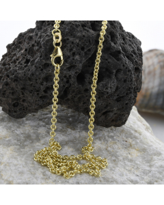 2,4 mm 333 - 8 Karat Gold Halskette Ankerkette rund massiv Gold hochwertige Goldkette  - Länge nach Wahl
