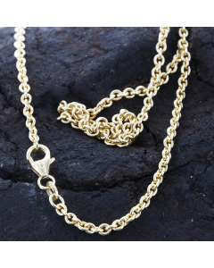 2,4 mm 585 - 14 Karat Gold Halskette Ankerkette rund massiv Gold hochwertige Goldkette  - Länge nach Wahl