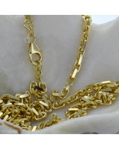 4,5 mm 585 - 14 Karat Gold Halskette Ankerkette diamantiert massiv Gold hochwertige Goldkette  - Länge nach Wahl