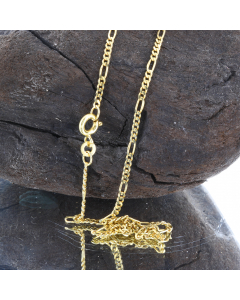 1,9 mm 333 - 8 Karat Gold Halskette Figarokette massiv Gold hochwertige Goldkette   - Länge nach Wahl