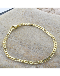 3,4 mm 333 - 8 Karat Gold Halskette Figarokette massiv Gold hochwertige Goldkette  - Länge nach Wahl