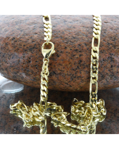 4,3 mm 333 - 8 Karat Gold Halskette Figarokette massiv Gold hochwertige Goldkette  - Länge nach Wahl