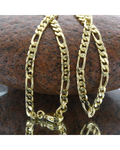 4,3 mm 333 - 8 Karat Gold Halskette Figarokette massiv Gold hochwertige Goldkette  - Länge nach Wahl