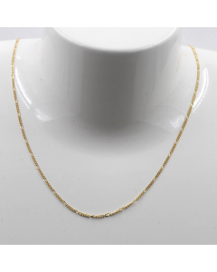 1,1 mm 585 - 14 Karat Gold Halskette Figarokette massiv Gold hochwertige Goldkette  - Länge nach Wahl