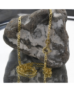 1,9 mm 585 - 14 Karat Gold Halskette Figarokette massiv Gold hochwertige Goldkette  - Länge nach Wahl