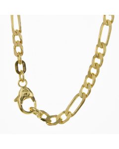 3,5 mm 585 - 14 Karat Gold Halskette Figarokette massiv Gold hochwertige Goldkette - Länge nach Wahl