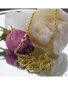 2,7 mm 585 - 14 Karat Gold Halskette Kordelkette massiv Gold hochwertige Goldkette  - Länge nach Wahl
