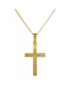 Anhänger Kreuz mit massiver Goldkette 1,1 mm 333-8 Karat Gold Juwelier Qualität