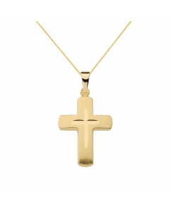 Anhänger Kreuz mit massiver Goldkette 1,1 mm 333-8 Karat Gold Juwelier Qualität