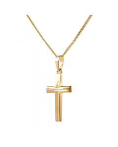 Anhänger Kreuz mit massiver Goldkette 1,1 mm 333-8 Karat Gold Juwelier Qualität