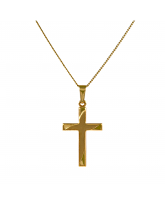 Anhänger Kreuz mit massiver Goldkette 1,1 mm 333-8 Karat Gold Juwelier Qualität