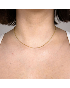 1,5 mm 42 cm 585 - 14 Karat Gold Halskette Figarokette massiv Gold hochwertige Goldkette  2,2 g