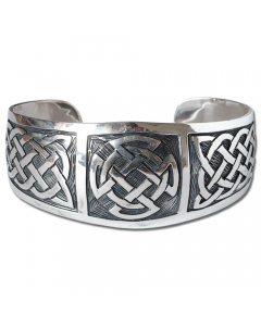 Armreif massiv 925er SIlber keltischer Knoten breit 29mm Armband Armkette