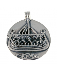 Münzanhänger Silber Haithabu Wikingerboot Viking Schiff 2,4cm