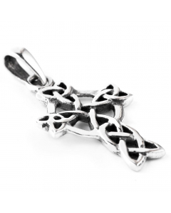 Kleiner Keltenkreuz-Anhänger mit Mutter Erde Symbol 925er Silber 3,2 cm