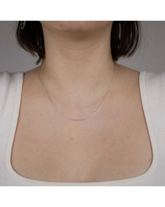 1,2 mm 925 Sterlingsilber massive Silberkette Schlangenkette  42/45/50 cm - elegante Silberkette Damen Juwelier Qualität - Made in Germany