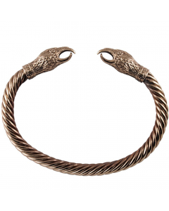 Armreif Wikinger Raben-Köpfe Bronze Armspange groß