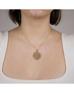 Anhänger Olivenzweig 585 14 Karat Gold mit massiver Goldkette 1,1 mm 585-14 Karat Gold Juwelier Qualität
