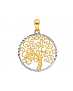 Anhänger Lebensbaum mit massiver Goldkette 1,1 mm 333-8 Karat Gold Juwelier Qualität