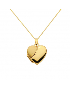 Anhänger Medaillon Herz mit massiver Goldkette 1,1 mm 333-8 Karat Gold Juwelier Qualität