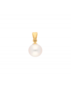 Anhänger mit Süßwasserperle (Zuchtperle) 585 14 Karat Gold mit massiver Goldkette 1,1 mm 585-14 Karat Gold Juwelier Qualität