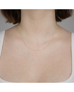 1,1 mm 40 cm 585 - 14 Karat Gold Halskette Panzerkette massiv Gold hochwertige Goldkette  1,6 g