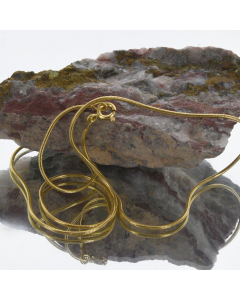 0,9 mm 585 - 14 Karat Gold Halskette Schlangenkette rund massiv Gold hochwertige Goldkette  - Länge nach Wahl