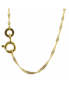1,0 mm 333 - 8 Karat Gold Halskette Singapurkette massiv Gold hochwertige Goldkette  - Länge nach Wahl