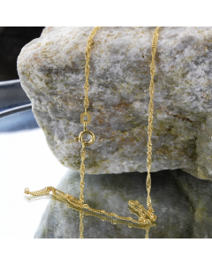 1,4 mm 585 - 14 Karat Gold Halskette Singapurkette massiv Gold hochwertige Goldkette  - Länge nach Wahl