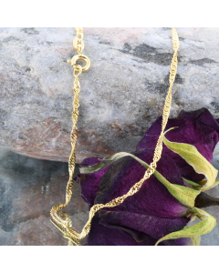 1,8 mm 585 - 14 Karat Gold Halskette Singapurkette massiv Gold hochwertige Goldkette  - Länge nach Wahl