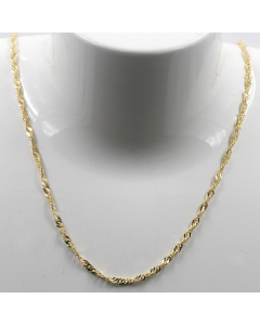 2,2 mm 585 - 14 Karat Gold Halskette Singapurkette massiv Gold hochwertige Goldkette  - Länge nach Wahl