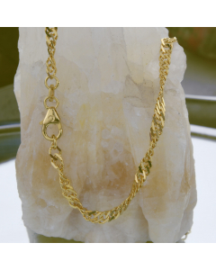 2,9 mm 585 - 14 Karat Gold Halskette Singapurkette massiv Gold hochwertige Goldkette  - Länge nach Wahl