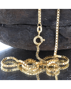 1,4 mm 585 - 14 Karat Gold Halskette Venezianerkette massiv Gold hochwertige Goldkette  - Länge nach Wahl