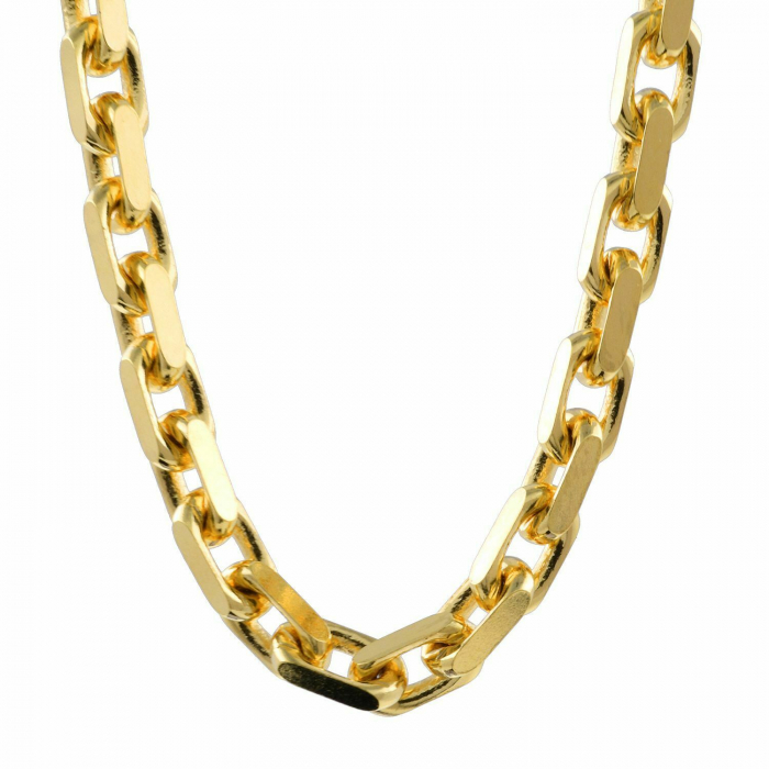 Ankerkette diamantiert Halskette Breite 7,0 mm - 585 - 14 Karat Gold Vaterartikel