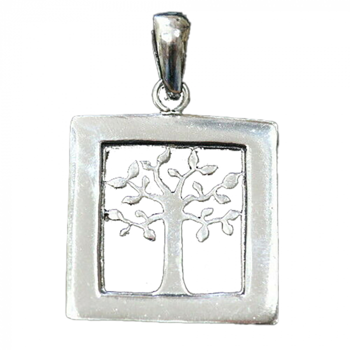 Baum im Rahmen Schmuck Anhänger 925er Silber