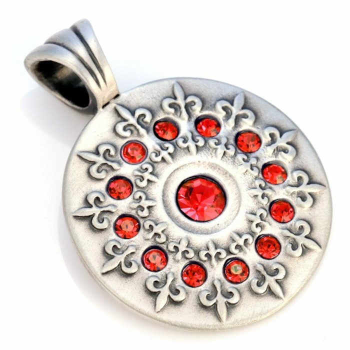 Original Bico Australia Schmuck Anhänger Französische Lilie mit Kristallen