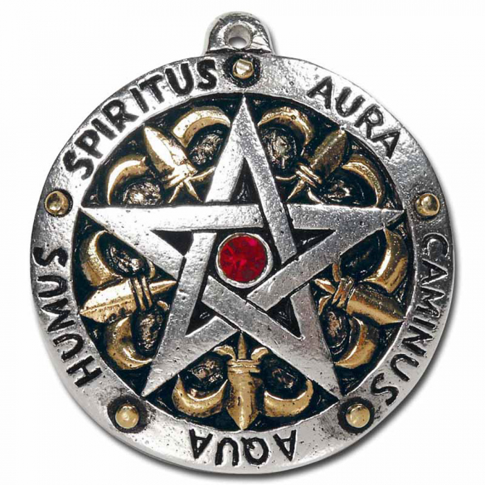 SIR GAWAINS WAPPENPENTAGRAMM Schmuck Anhänger - Pentagramm - 32x35mm + Kette