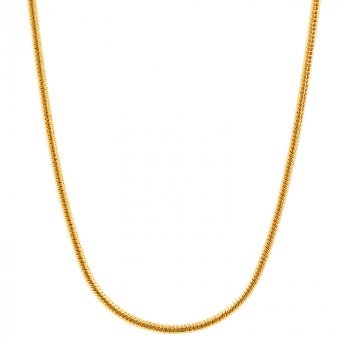 0,9 mm 750 - 18 Karat Gold Halskette Schlangenkette rund massiv Gold hochwertige Goldkette  - Länge nach Wahl