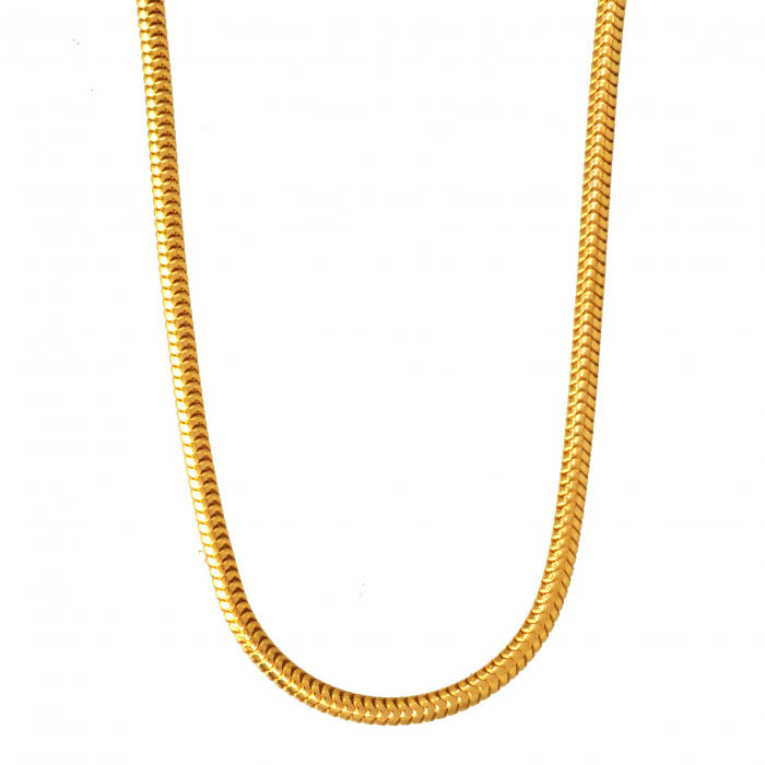 1,9 mm 750 - 18 Karat Gold Halskette Schlangenkette rund massiv Gold hochwertige Goldkette  - Länge nach Wahl