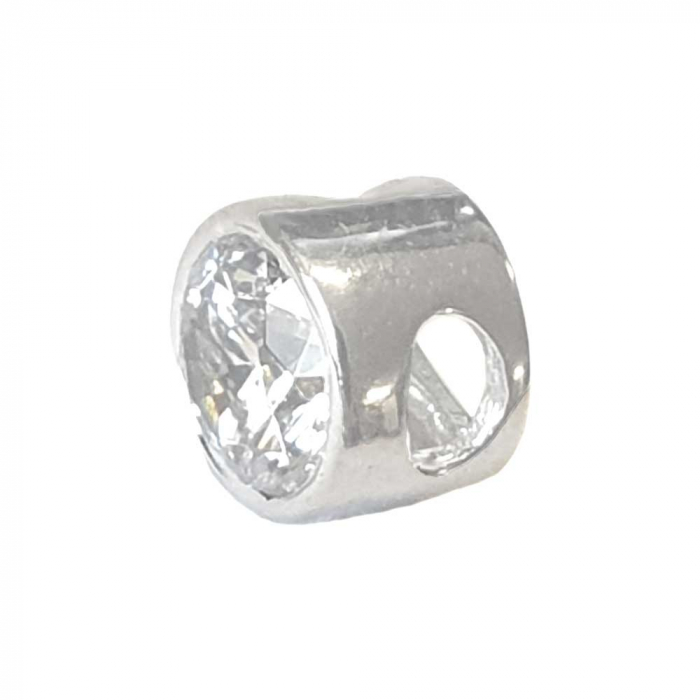 Anhänger rund 585 14 kt Weißgold mit Zirkonia