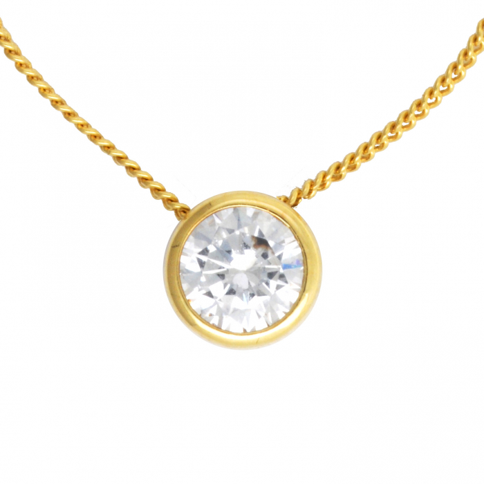 Anhänger rund 585 14 kt Gold mit Zirkonia