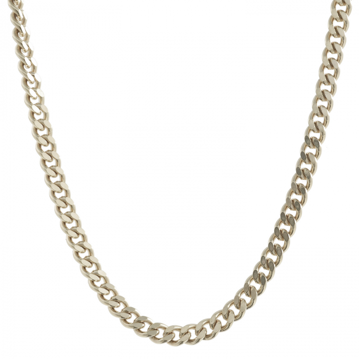 1,7 mm 55 cm 585 - 14 Karat Weißgold Panzerkette massiv Gold hochwertige Goldkette  6,2 g