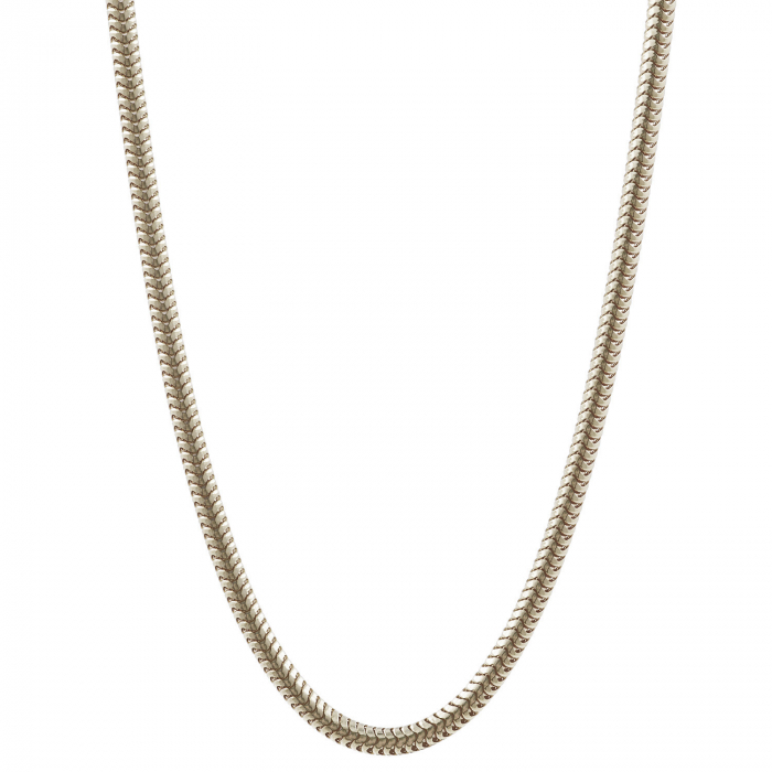 1,6 mm 42 cm 585 - 14 Karat Weißgold Schlangenkette rund massiv Gold hochwertige Goldkette  5,6 g