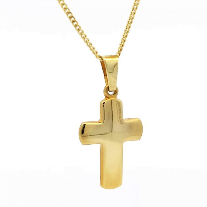 Anhänger Kreuz mit massiver Goldkette 1,1 mm 333-8 Karat Gold