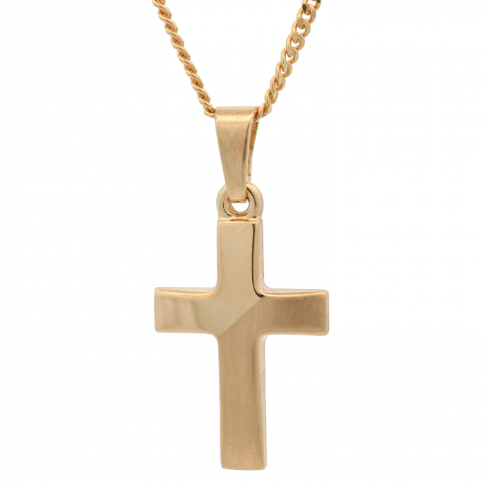 Anhänger Kreuz mit massiver Goldkette 1,1 mm 333-8 Karat Gold