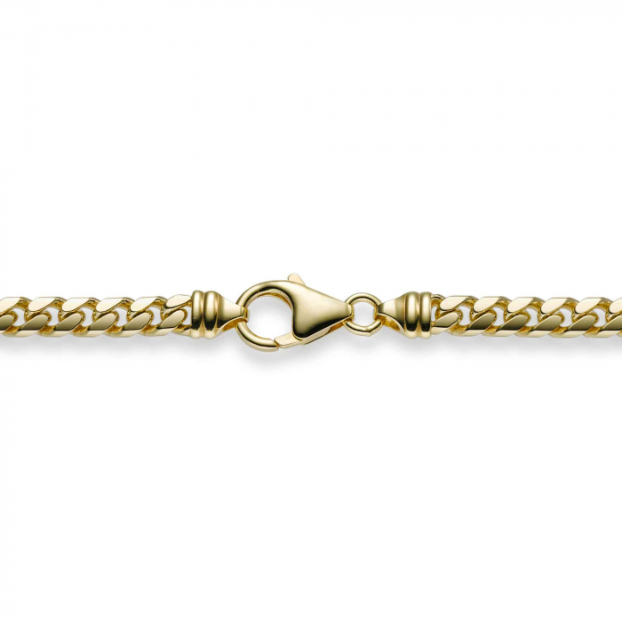 5,0 mm 55 cm 585 - 14 Karat Gold Halskette Panzerkette diamantiert oval massiv Gold hochwertige Goldkette 46,4 g