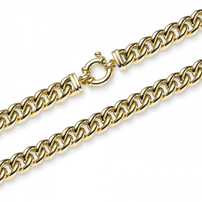 10,5 mm 21 cm 585 - 14 Karat Gold Armkette Panzerkette rund massiv Gold hochwertige Goldkette 20,5 g
